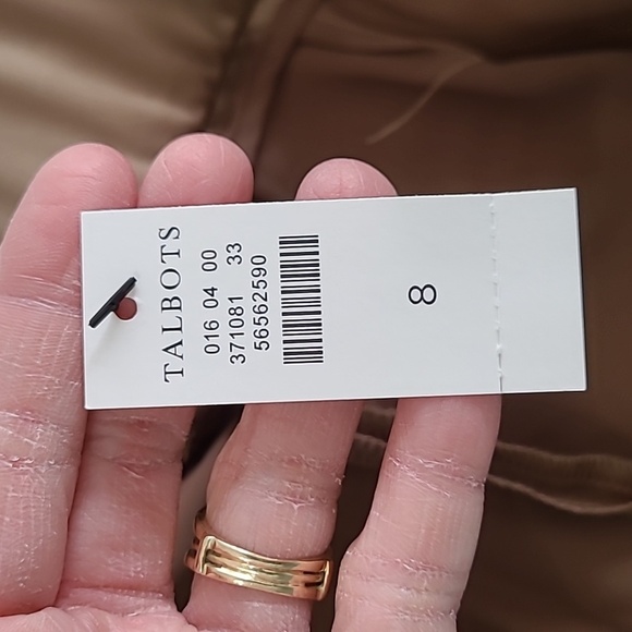 NWT Talbots Dark Gold Tan wide leg pants with satin shine size 8 - Picture 5 of 13